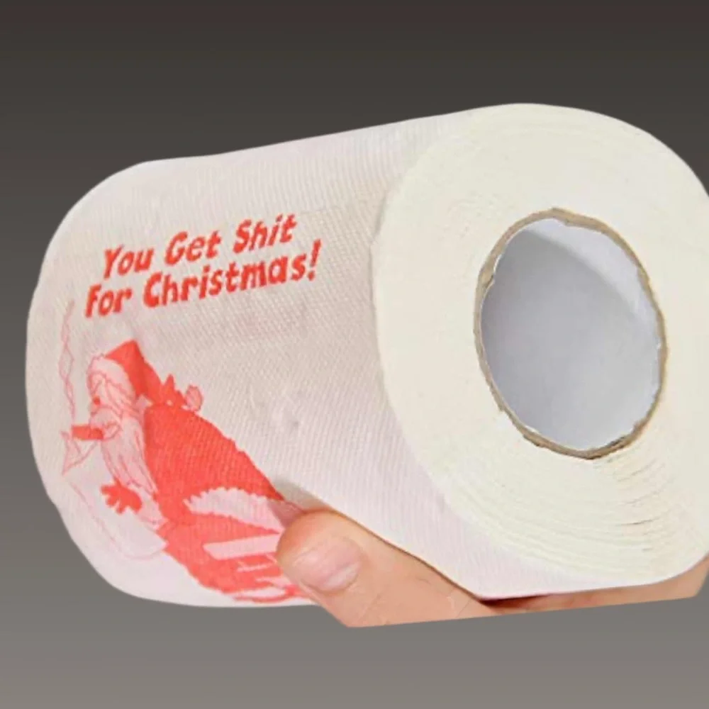NWT Gag Gift “You get shit for Christmas” 8‎ rolls of toilet paper